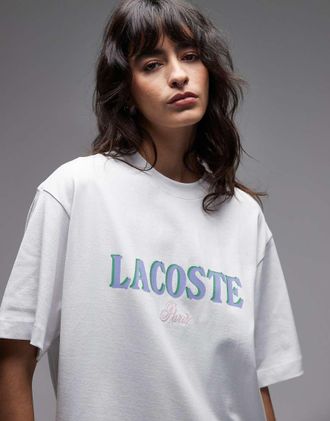 Lacoste T-shirt oversize bianca-Bianco