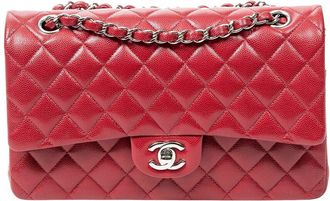 Chanel Red Quilted Caviar Leather Classic Double Flap 26, Never Carried (Authentic Pre-Loved)