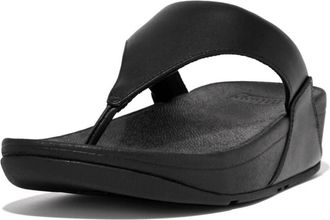 FitFlop Womens Lulu Toe Post Sandal In Black Leather