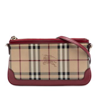 Burberry Pre-owned Burberry Haymarket Check Coated Canvas Peyton Crossbody CNSANQITDON