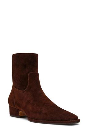 Steve Madden Define Block Heel Bootie in Dark Brown Suede at Nordstrom, Size 7.5