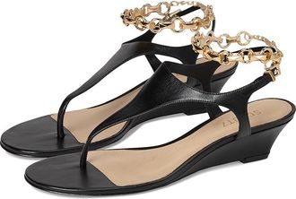 Schutz Lys Wedge Womens Sandals Black : 10.5 M, Leather