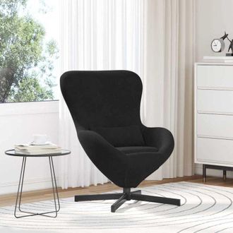 vidaXL Sill&oacute;n Huevo Negro Terciopelo Vidaxl