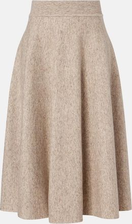 Loro Piana Falda midi de cachemir, lana y lino