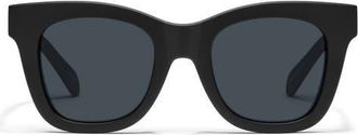 Quay After Hours 51mm Polarized Square Sunglasses in Black/Smoke Polarized at Nordstrom