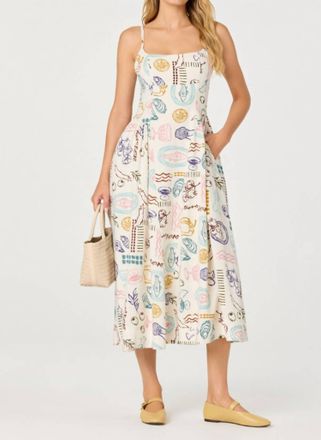 Astr Ansley Midi Print Dress In White