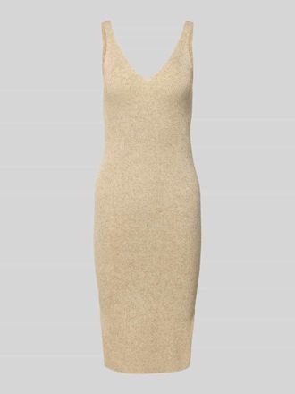 Only Eng anliegendes Strickkleid mit Leinen-Anteil Modell LINA in Beige, Gr&ouml;&szlig;e L