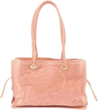 Loewe Pre-owned Tote Bags, female, Pink, Size: ONE SIZE Pre-owned Suede Tote Bag