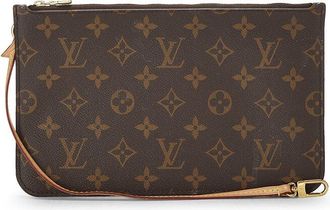 Louis Vuitton Brown Monogram Coated Canvas Neverfull Pouch Nm Mm (Authentic Pre-Loved)