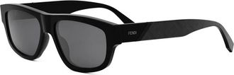 Fendi Smoke Square Mens Sunglasses FE40157I 01A 56