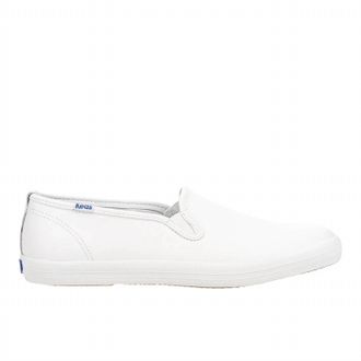 Keds Womens Champion Slip On In White Leather