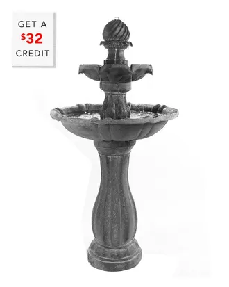 Sunnydaze 2-Tier Arcade Solar Water Fountain w/ Battery with $32 Credit
