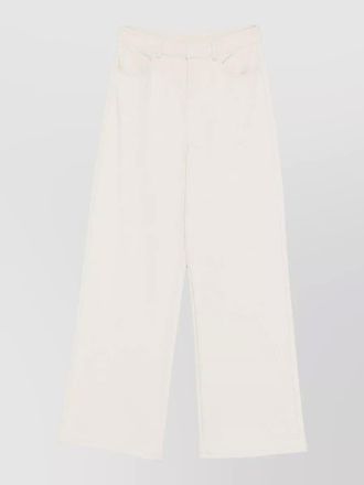 Max Mara wide leg trousers belt loops pockets