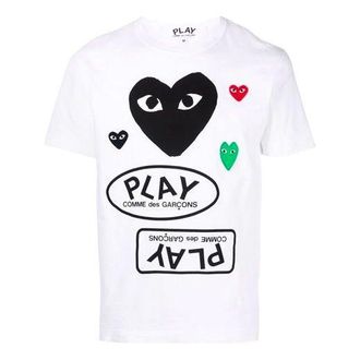 Comme Des Gar&ccedil;ons Multi Heart T-Shirt White Black P1T282-1