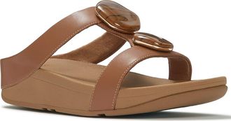 FitFlop Fino Marbled-Stone Slides in Deep Tan at Nordstrom, Size 11