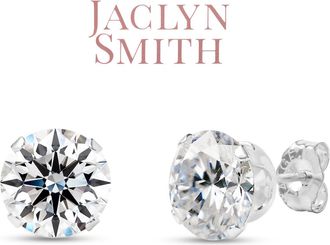 Jaclyn Smith 4 Carat Moissanite Stud Earrings In White Gold