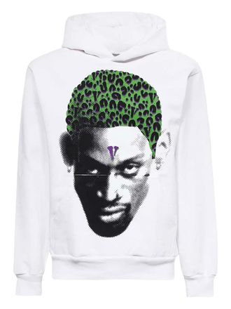 Vlone portrait leopard-print hoodie - men - Cotton - S - White