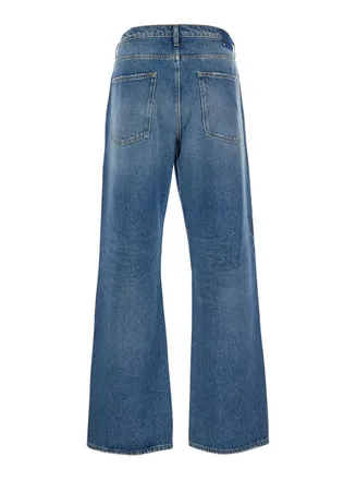Golden Goose Wide-Leg Cotton Denim Jeans - Blue