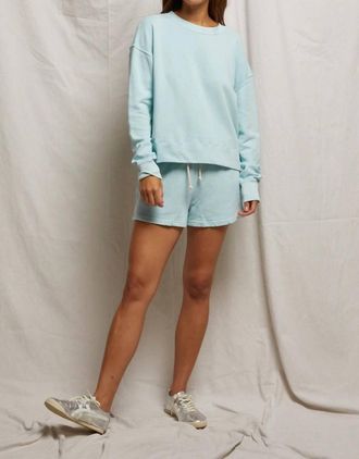 perfectwhitetee Tyler French Terry Sweatshirt In Iced Aqua
