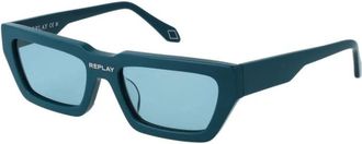 Replay Plastic zonnebril met accenten - unisex - Zonnebrillen - Blauw - ONE Size - Accessoires