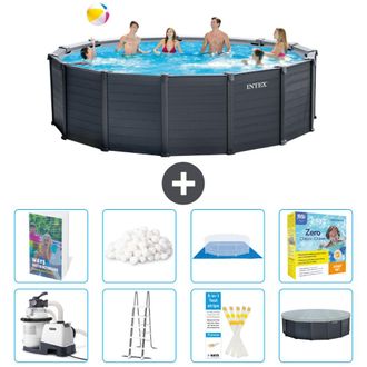 Intex Piscina Graphite Panel Redonda - 478x124 Cm - 9-piezas S597
