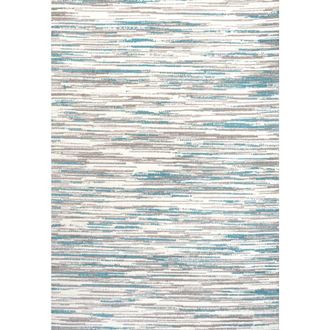 Jonathan Y Designs Speer Abstract Linear Stripe Area Rug in Gray/blue at Nordstrom, Size 4Ft 0In X 6Ft 0In