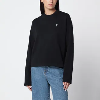 Ami Ami De Coeur sweatshirt in black/cream cotton