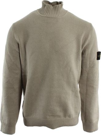 Stone Island Turtleneck Trui - Heren - Coltruien - Beige - L - Katoen - Truien & Vesten