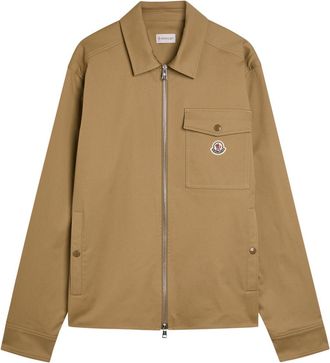 Moncler Logo Stretch-cotton Overshirt - Sand - Xxl