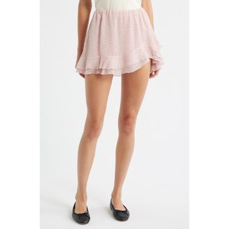 LoveShackFancy Renza Layered Ruffle Miniskirt in Pink Nude at Nordstrom, Size X-Small