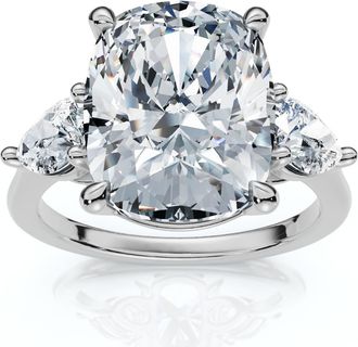 Pompeii3 Certified 5 3/4Ct Aria Cushion Diamond Engagement Ring 14k Gold or Pt Lab Grown