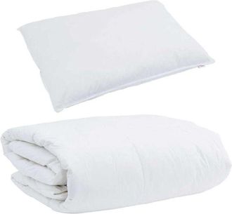 vidaXL Vidaxl - Juego de Edredón con almohada 2 pcs Blanco 135 x 220 cm Plumas