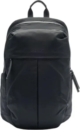 Premiata Contemporary Black Gabardine Backpack With Leather Accents