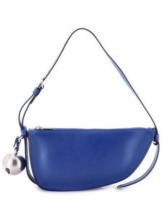 Burberry Blue Sheep Leather Shield Sling Shoulder Bag Mini (Authentic Pre- Loved)
