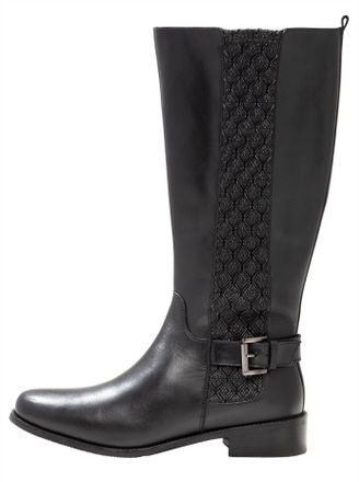 Sheego Weitschaftstiefel SHEEGO, Damen, Gr. 37, XL-Schaft, schwarz, Glattleder, Rindsleder, Schuhe Weitschaftstiefel