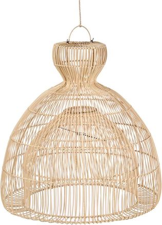 Bazar Bizar L&aacute;mpara colgante de rat&aacute;n en marr&oacute;n 82x82x84 cm