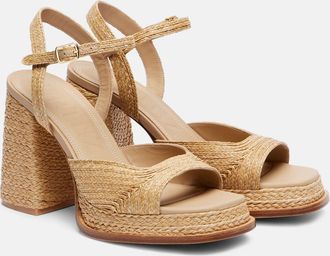 Souliers Martinez Sandali con plateau Gracia 95 in rafia