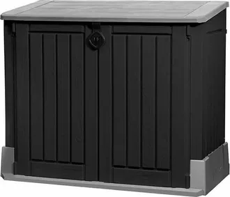 Keter Armadio Porta Attrezzi Da Giardino 130x110x74 Cm In Resina Store It Out Midi Nero