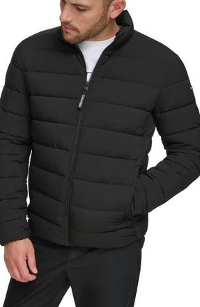 Calvin Klein Stretch Puffer Jacket in Ebony at Nordstrom Rack, Size Xx-Large