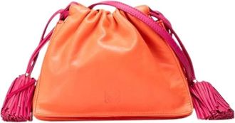 Loewe Pre-owned Bucket Bags, female, Orange, Size: ONE SIZE Pre-owned Leather Crossbody Bucket Bag