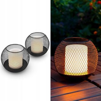 OEM 2 Faroles De Mesa Navaris De Estilo Vintage + Velas Led