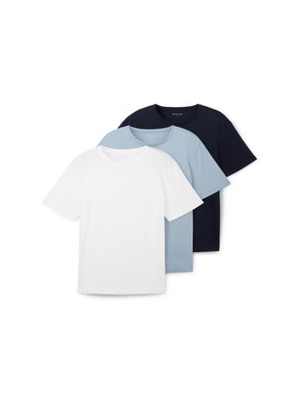 Tom Tailor T-Shirt TOM TAILOR, Herren, Gr. XXL, weiss (wei&szlig;), Jersey, Obermaterial: 100% Baumwolle, regular fit normal, Rundhals, Shirts T-Shirt, mit Logo-Sticke