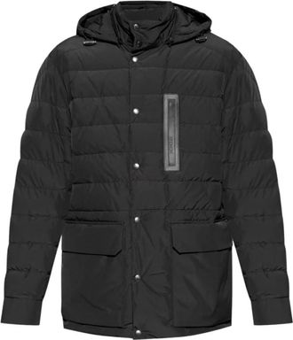 Moncler Quilted Logo Coat - Heren - Winterjassen - Zwart - L - Polyester - Jassen