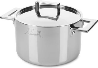 Mepra Silberfarbener Kochtopf Attiva inkl. Deckel, ø 22 cm - Personalisierbar