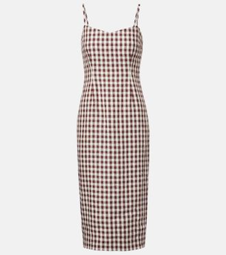 Poss&eacute; Sadie gingham linen midi dress