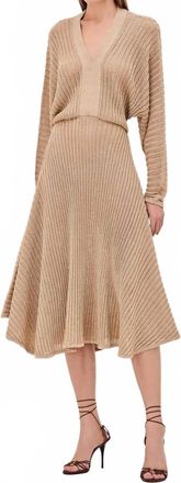 Alexis Heida Midi Dress In Gold