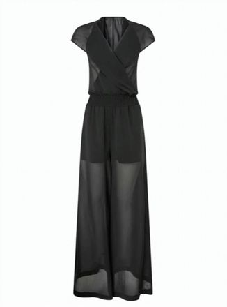 Pinko Camporosso Black Voile Hooded Jumpsuit