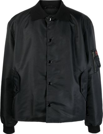 Raf Simons collared bomber jacket - men - Polyamide/Cotton - 50 - Black