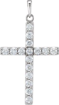 Diamond2Deal 14k Gold 3/4ct Lab-Grown Diamond Cross Pendant
