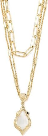 Kendra Scott Adriana Scallop Frame Strand Womens Necklace Womens Necklace Gold Natural Mother-of-Pearl, Brass